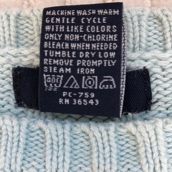 Izod Pale Aqua Cable Knit Sweater - Final Price - Picture 4 of 4